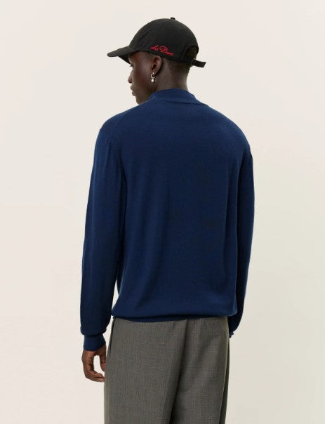 Les Deux Greyson Half-Zip Merino Knit - Dark Navy