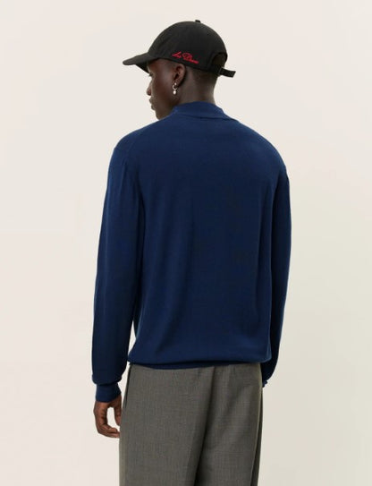 Les Deux Greyson Half-Zip Merino Knit - Dark Navy