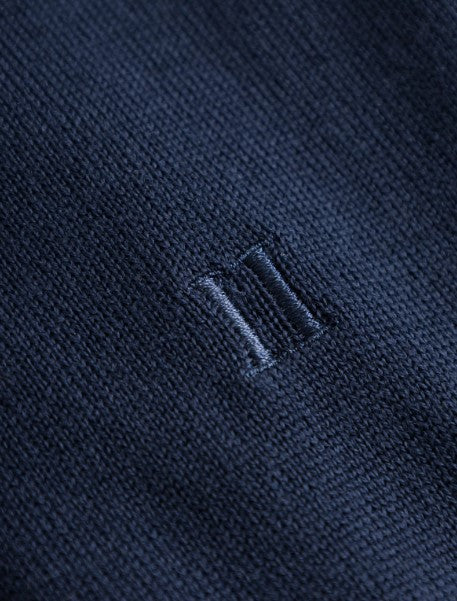 Les Deux Greyson Half-Zip Merino Knit - Dark Navy
