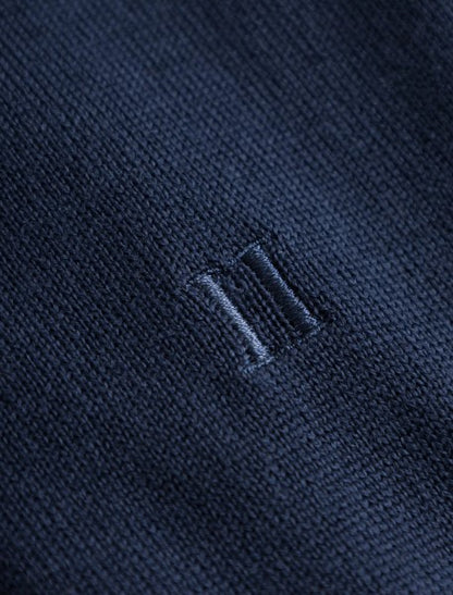 Les Deux Greyson Half-Zip Merino Knit - Dark Navy