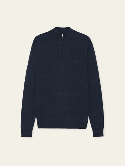 Les Deux Greyson Half-Zip Merino Knit - Dark Navy