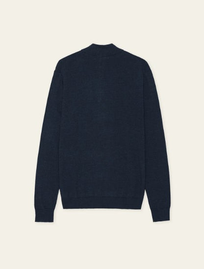 Les Deux Greyson Half-Zip Merino Knit - Dark Navy