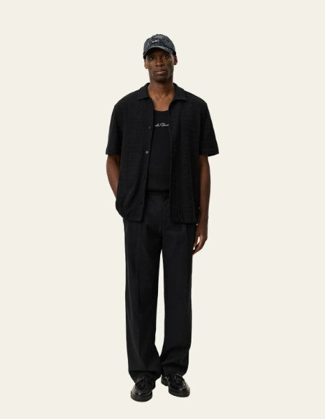 Les Deux Hector Pointelle SS Shirt - Black
