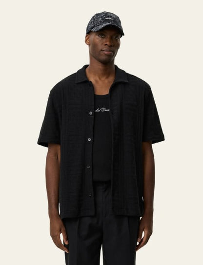 Les Deux Hector Pointelle SS Shirt - Black