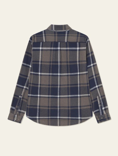 Les Deux Jeremy Check Flannel Shirt in Dark Navy