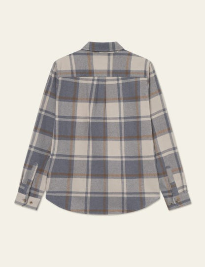 Les Deux Jeremy Check Flannel Shirt in Melange Grey