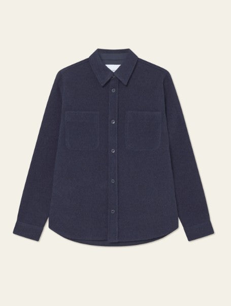 Les Deux Lennon Bouclé Overshirt - Navy