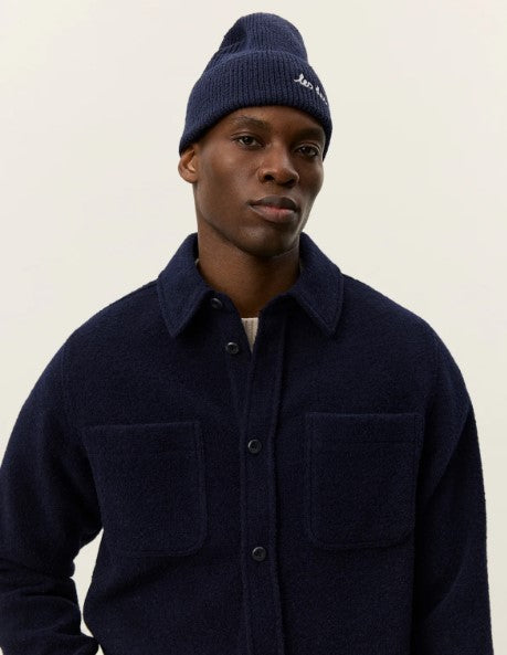 Les Deux Lennon Bouclé Overshirt - Navy