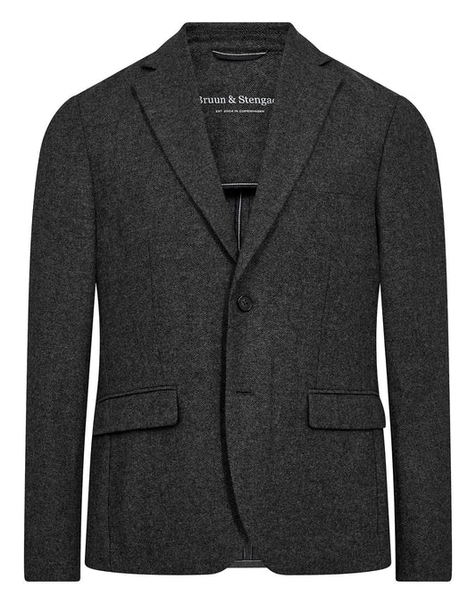 Bruun & Stengade BS Macron Herringbone Blazer - Grey
