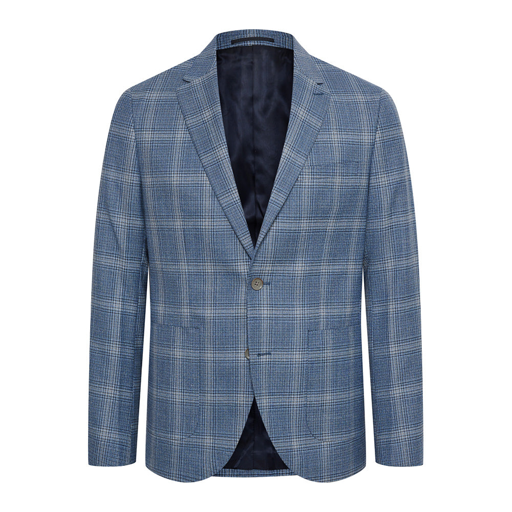 Matinique MAgeorge Plaid Blazer - Washed Blue