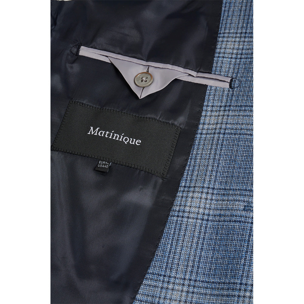 Matinique MAgeorge Plaid Blazer - Washed Blue