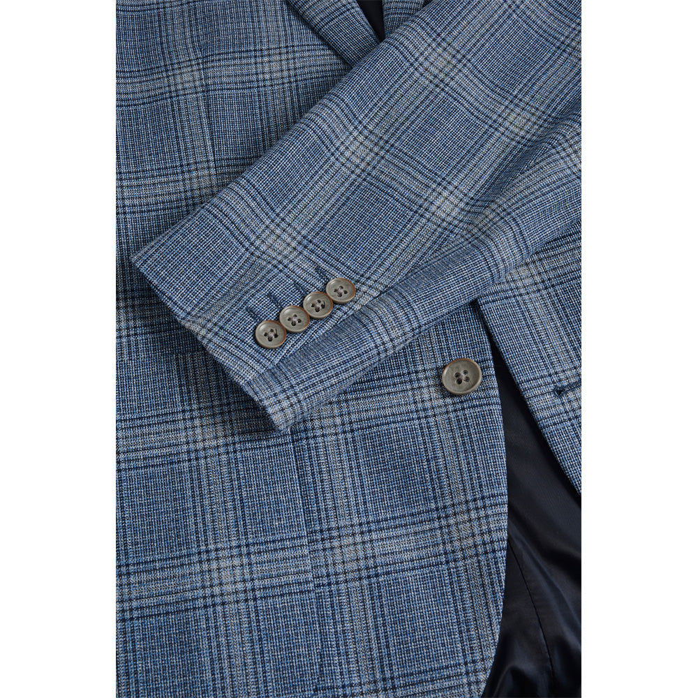 Matinique MAgeorge Plaid Blazer - Washed Blue
