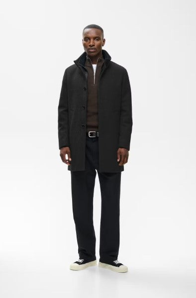 Matinque Harvey Wool Coat - Medium Grey Mélange