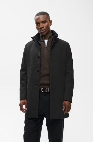 Matinque Harvey Wool Coat - Medium Grey Mélange