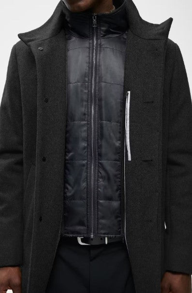 Matinque Harvey Wool Coat - Medium Grey Mélange
