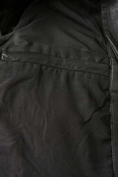 Matinique MAadron slim fit black leather jacket made of 100% lamb leather with polyester-viscose lining