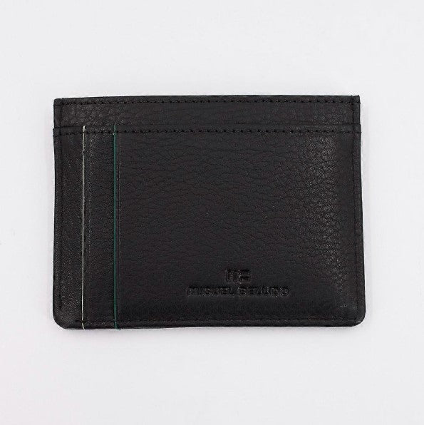 Miguel Bellido Leather Card Case Wallet - Black