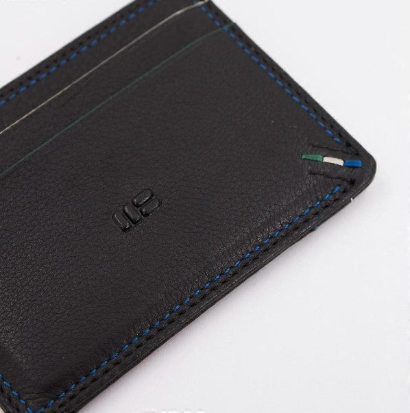 Miguel Bellido Leather Card Case Wallet - Black