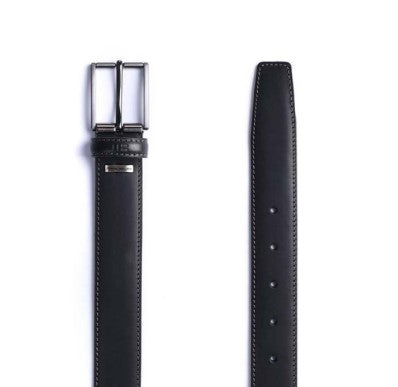 Miguel Bellido Leather Dress Belt - Black