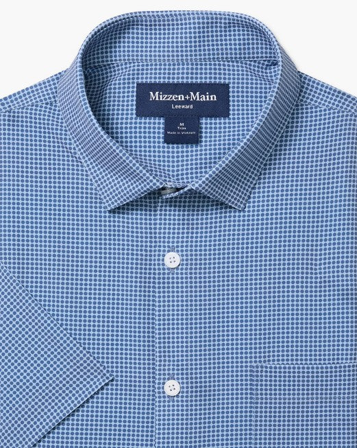 Mizzen + Main Halyard Short Sleeve Shirt - Cloud Blue Tonal Circle