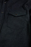 Nicoby Stretch Flannel Knit Over Shirt - Black
