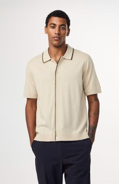 NN07 Nolan Button-up Polo - Ecru