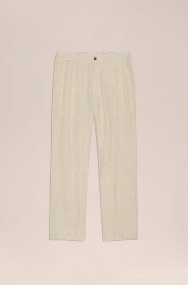 NN07 Aden Straight leg linen regular fit pant - Oat