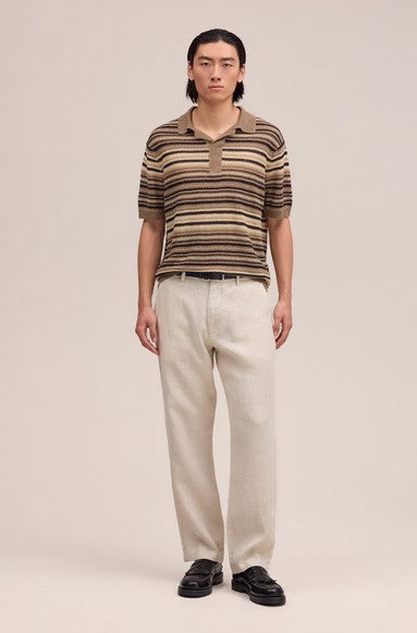 NN07 Aden Straight leg linen regular fit pant - Oat