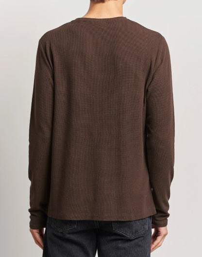NN07 Clive Waffle Knit Tee - Deep Truffle