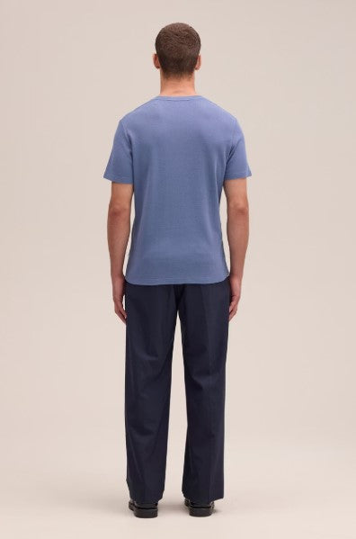 NN07 Clive Waffle Knit Tee - Stone Blue