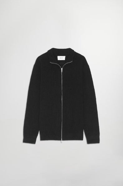 NN07 Danny Full Zip Sweater - Black