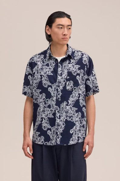 NN07 Deon All Over Print shirt - Navy