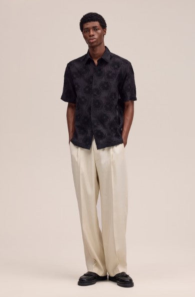 NN07 Freddy Dobby Weave Shirt - Black
