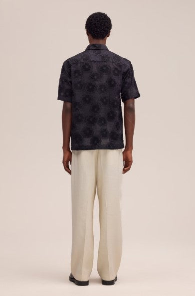 NN07 Freddy Dobby Weave Shirt - Black