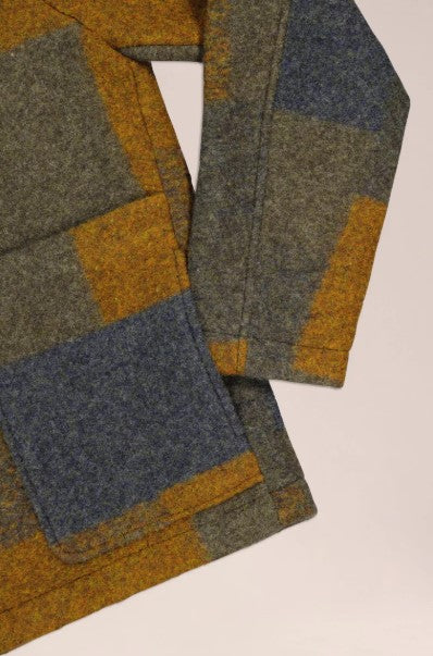 NN07 Gael Two-Way Zipper Wool Jacket - Brown Check