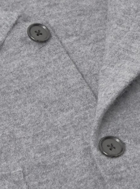 NN07 Jonas Boiled Merino Wool overshirt - Dark Grey Melange