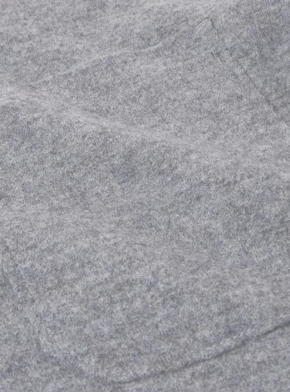 NN07 Jonas Boiled Merino Wool overshirt - Dark Grey Melange