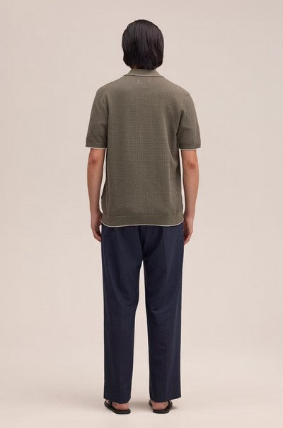 NN07 Nalo Textured Stitch polo - Capers