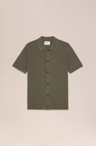 NN07 Nalo Textured Stitch polo - Capers