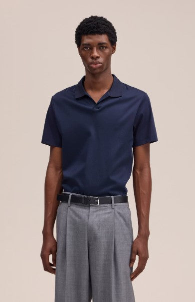 NN07 Paul Open Collar Polo - Navy