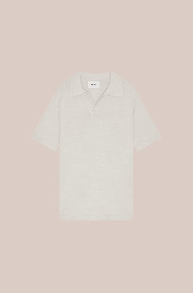 NN07 Ryan Knitted linen blend polo - Oat