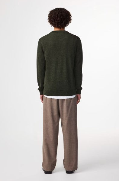 NN07 Ted Lightweight Sweater - Dark Army