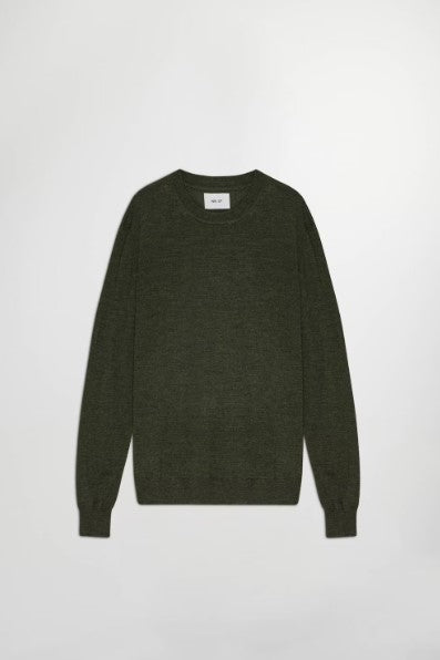 NN07 Ted Lightweight Sweater - Dark Army