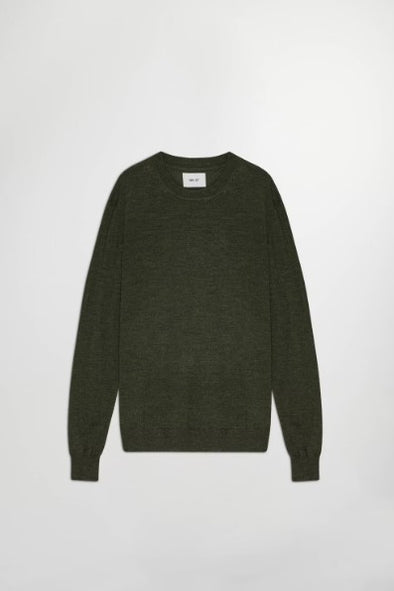 NN07 Ted Lightweight Sweater - Dark Army