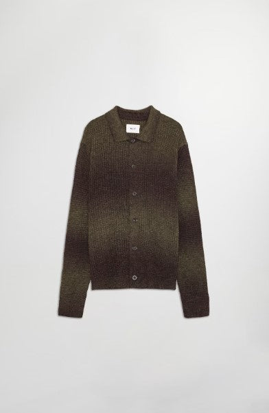 NN07 Thor Gradient Cardigan in Dark Army