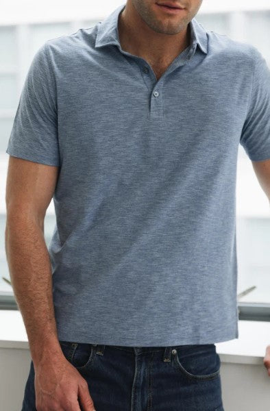 Orchard & Broome Slub Stripe Cotton Polo