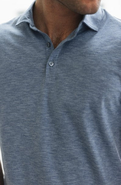 Orchard & Broome Slub Stripe Cotton Polo