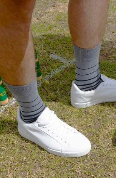 Peper Harow Retro Stripe Socks - Grey