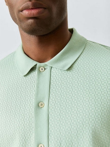 Paul Smith Button Down Geo Knit Shirt - Green