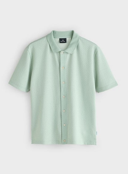 Paul Smith Button Down Geo Knit Shirt - Green